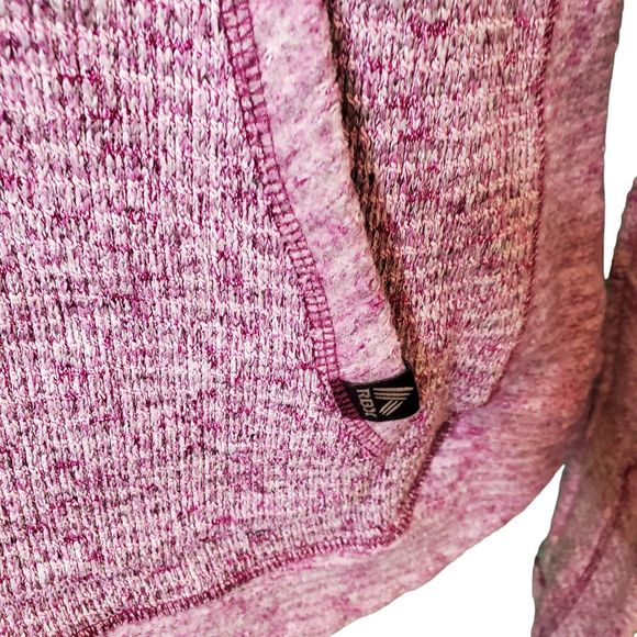 RBX Magenta Waffle Knit Fleece Cowl Neck Activewear Pullover Thumbholes sz M/L - Picture 2 of 8